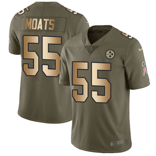 Men's Nike Pittsburgh Steelers #55 Arthur Moats Limited Olive/Gold 2017 Salute to Service NFL Jersey