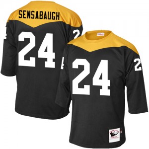 Men's Mitchell and Ness Pittsburgh Steelers #24 Coty Sensabaugh Elite Black 1967 Home Throwback NFL Jersey