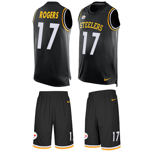 Men's Nike Pittsburgh Steelers #17 Eli Rogers Limited Black Tank Top Suit NFL Jersey
