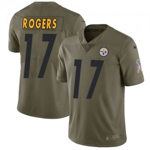 Men's Nike Pittsburgh Steelers #17 Eli Rogers Limited Olive 2017 Salute to Service NFL Jersey