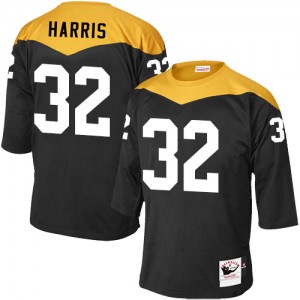 Men's Mitchell and Ness Pittsburgh Steelers #32 Franco Harris Elite Black 1967 Home Throwback NFL Jersey