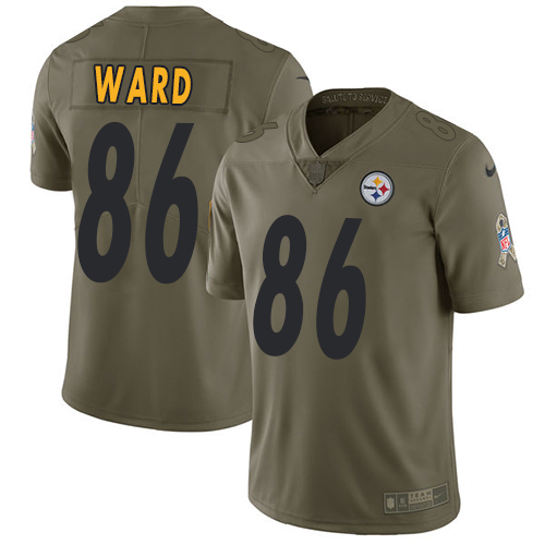 Men's Nike Pittsburgh Steelers #86 Hines Ward Limited Olive 2017 Salute to Service NFL Jersey
