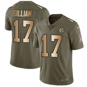 Men's Nike Pittsburgh Steelers #17 Joe Gilliam Limited Olive/Gold 2017 Salute to Service NFL Jersey