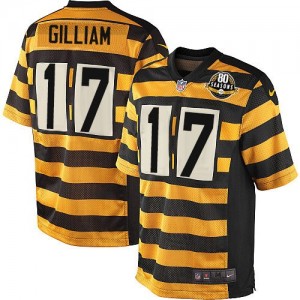 Men's Nike Pittsburgh Steelers #17 Joe Gilliam Limited Yellow/Black Alternate 80TH Anniversary Throwback NFL Jersey