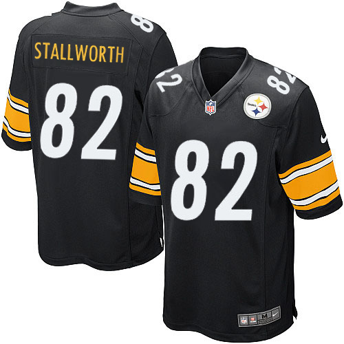 Men's Nike Pittsburgh Steelers #82 John Stallworth Game Black Team Color NFL Jersey