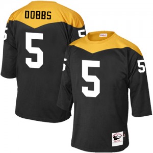 Men's Mitchell and Ness Pittsburgh Steelers #5 Joshua Dobbs Elite Black 1967 Home Throwback NFL Jersey