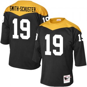 Men's Mitchell and Ness Pittsburgh Steelers #19 JuJu Smith-Schuster Elite Black 1967 Home Throwback NFL Jersey