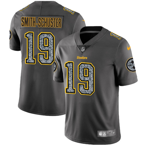 Men's Nike Pittsburgh Steelers #19 JuJu Smith-Schuster Gray Static Vapor Untouchable Limited NFL Jersey