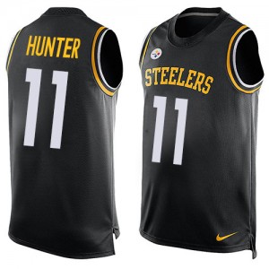 Men's Nike Pittsburgh Steelers #11 Justin Hunter Limited Black Player Name & Number Tank Top NFL Jersey