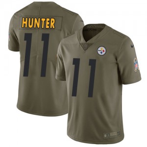 Men's Nike Pittsburgh Steelers #11 Justin Hunter Limited Olive 2017 Salute to Service NFL Jersey
