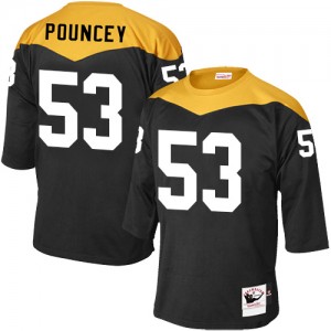 Men's Mitchell and Ness Pittsburgh Steelers #53 Maurkice Pouncey Elite Black 1967 Home Throwback NFL Jersey