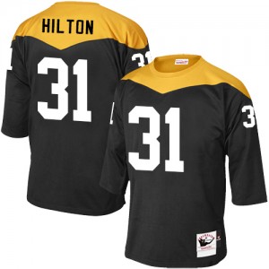 Men's Mitchell and Ness Pittsburgh Steelers #31 Mike Hilton Elite Black 1967 Home Throwback NFL Jersey
