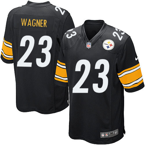 Men's Nike Pittsburgh Steelers #23 Mike Wagner Game Black Team Color NFL Jersey