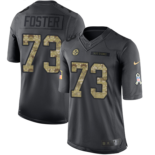 Men's Nike Pittsburgh Steelers #73 Ramon Foster Limited Black 2016 Salute to Service NFL Jersey