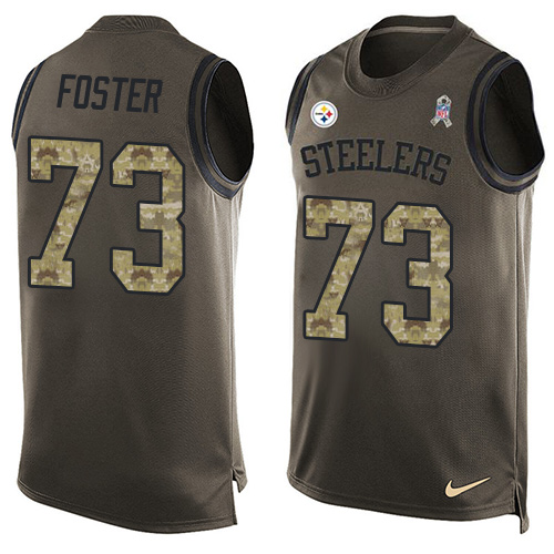 Men's Nike Pittsburgh Steelers #73 Ramon Foster Limited Green Salute to Service Tank Top NFL Jersey