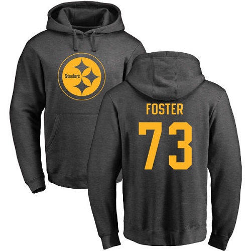 NFL Nike Pittsburgh Steelers #73 Ramon Foster Ash One Color Pullover Hoodie