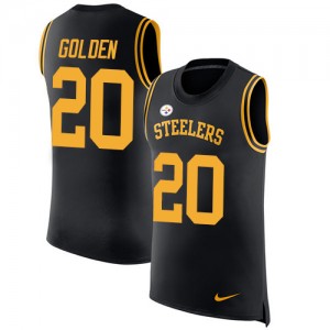 Men's Nike Pittsburgh Steelers #20 Robert Golden Black Rush Player Name & Number Tank Top NFL Jersey