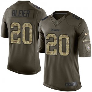 Men's Nike Pittsburgh Steelers #20 Rocky Bleier Elite Green Salute to Service NFL Jersey