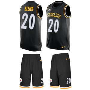 Men's Nike Pittsburgh Steelers #20 Rocky Bleier Limited Black Tank Top Suit NFL Jersey