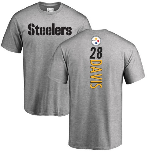 NFL Nike Pittsburgh Steelers #28 Sean Davis Ash Backer T-Shirt
