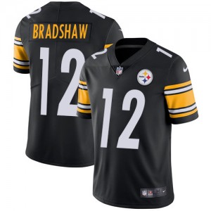 Men's Nike Pittsburgh Steelers #12 Terry Bradshaw Black Team Color Vapor Untouchable Limited Player NFL Jersey