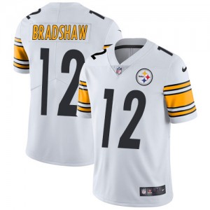 Men's Nike Pittsburgh Steelers #12 Terry Bradshaw White Vapor Untouchable Limited Player NFL Jersey