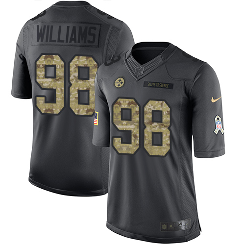 Men's Nike Pittsburgh Steelers #98 Vince Williams Limited Black 2016 Salute to Service NFL Jersey