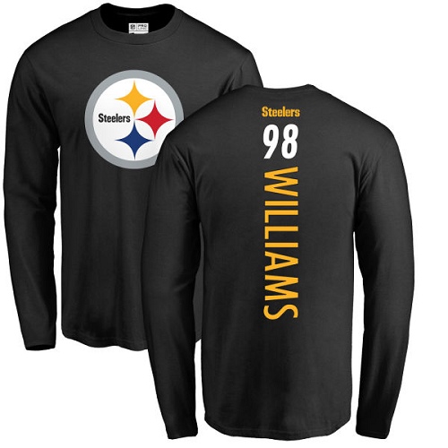 NFL Nike Pittsburgh Steelers #98 Vince Williams Black Backer Long Sleeve T-Shirt